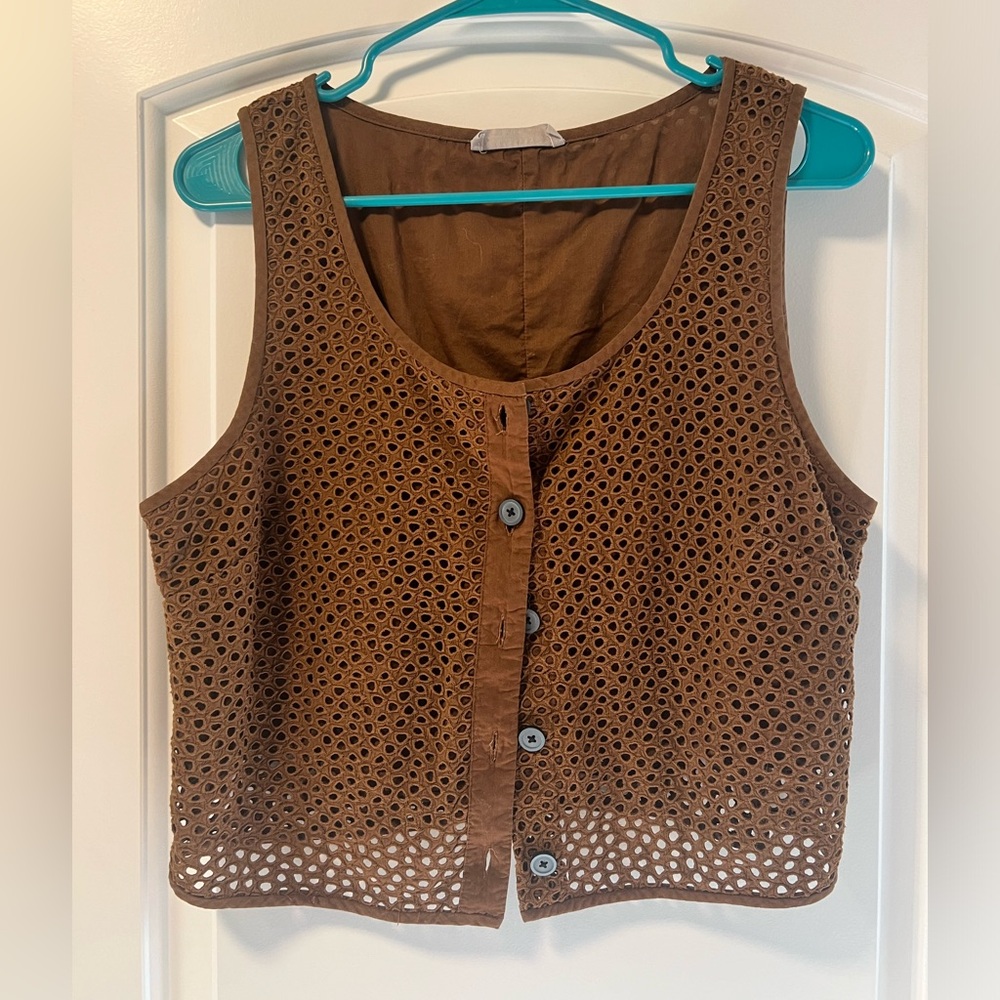 Everlane Button Crop Vest - Picture 5 of 5